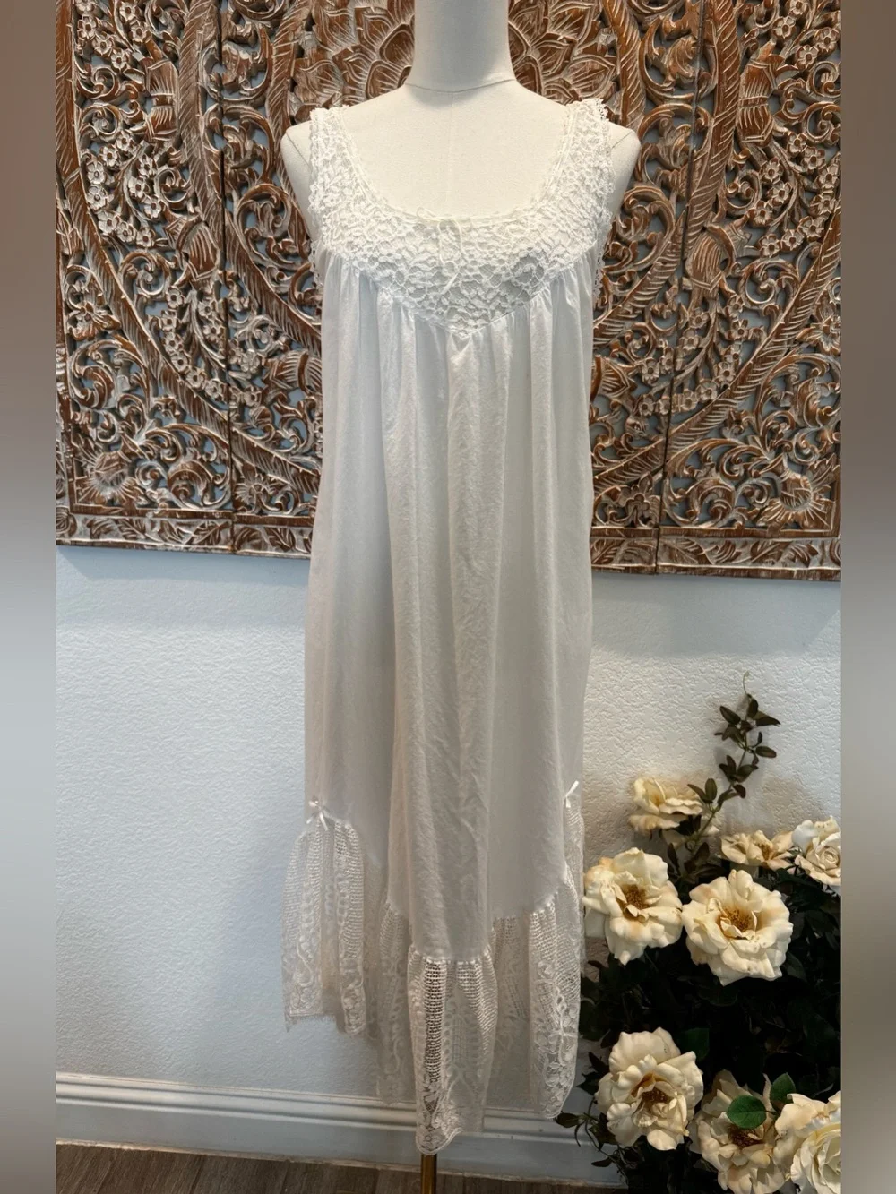 White Rose Katherine Harestad Cotton & Lace Vintage Romantic Victorian Nightgown